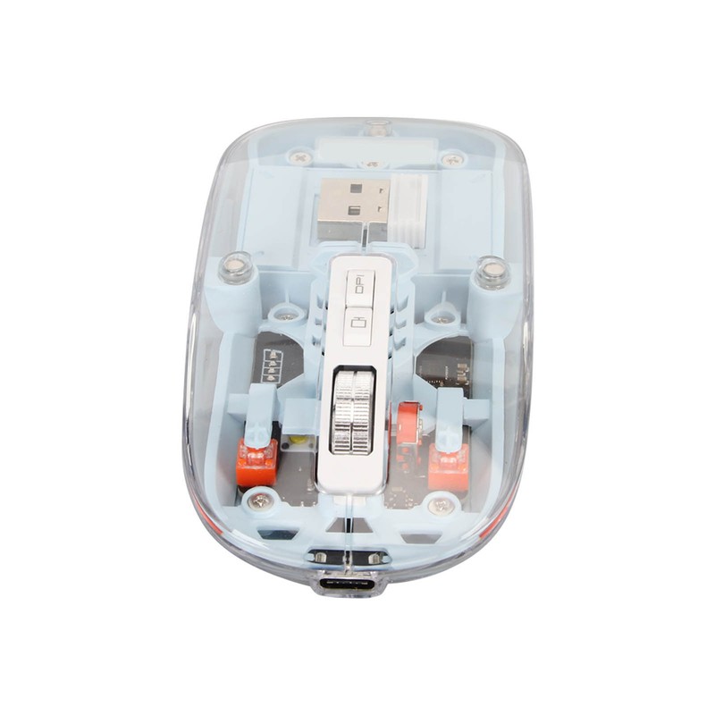 Wireless 2.4G Bluetooth Transparent Mouse 2400 DPI Rechargeable 400mAh RGB