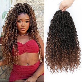 Molleas Goddess Locs Crochet Hair 14inch,9 Packs Faux Locs Crochet Hair for Black Women,Pre Looped Boho Goddess Locs Crochet Hair With Curl Ends(14inch(Pack of 9),T30)