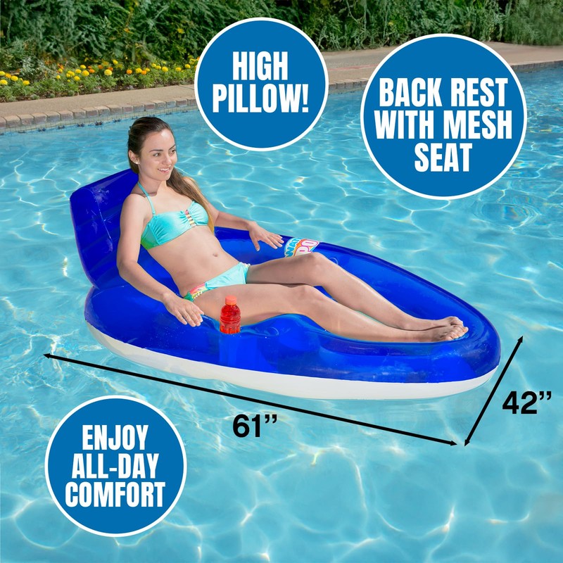 Poolmaster Water Pop Inflatable Deluxe Swimming Pool Float Lounge with