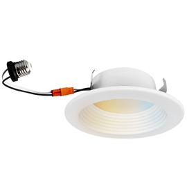 Sunlite 87790 4-Inch Retrofit Recessed Downlight, 10 Watts (60W=), 700 Lumens, Color Selectable 27K/30K/35K/40K/50K, 90 CRI, Dimmable, ETL Listed, White, for Entryways, Hallways & Residential Use