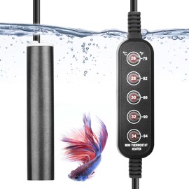 Small Aquarium Heater 75W, Controllable 5 Temperature Modes for 5-15 Gallon Betta Fish Tank Heater, 78°F Mini Submersible 5 Buttons Temperature Constant Easily Setting, Freshwater & Saltwater Tanks