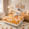 Fall Pumpkin Bed Sheets Queen Autumn Maple Leaves Bedding Set