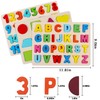 Wooden Puzzles for Toddlers, Kesletney Wooden Alphabet Number Shape Learning