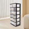 6 Clear Drawer Storage Organizer Rolling Cart,Movable Storage Tower for