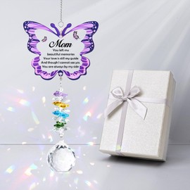 Butterfly Crystal Suncatcher Sympathy Gifts for Loss of Mom Memorial Bereavement Gift Idea for Loss of Mother Sun Catchers Indoor Window Rainbow Maker Window Hanging