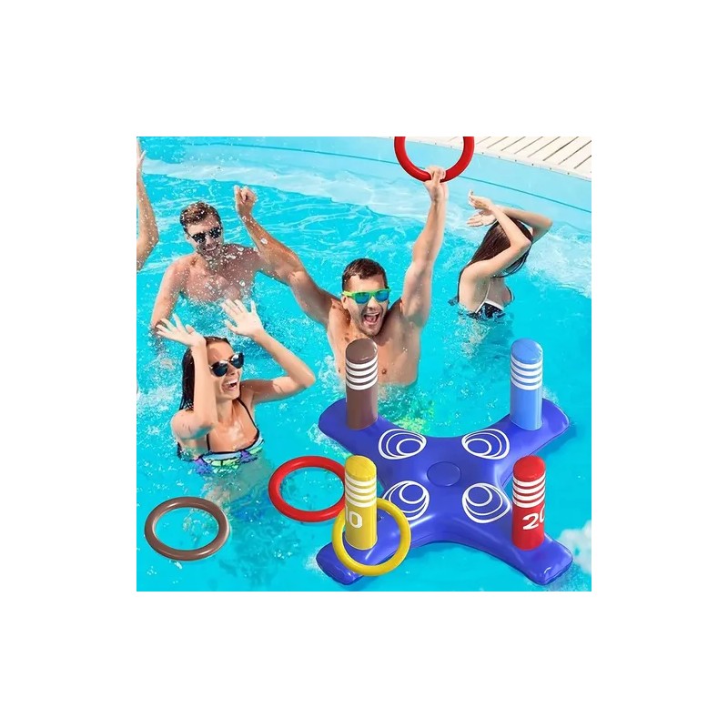 Juguete Inflable Lanzar Anillos Dinámico Albercas Piscina