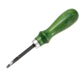 ECSiNG 0.8mm Leather Edger Leather Working Tool DIY Craft Artwork Handmade Ergonomic Design Wooden Handle Edge Cutter, Green