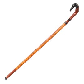 Munetoshi 36" Handcrafted Eucalyptus Wood Walking Stick Cane Etched Bird Shape Handle