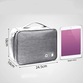 Cable Bag, Cable Organiser Bag, Cable Organiser Travel, Travel Electronic Bag, Charging Cable Organiser, Charging Cable Bag, Electronics Accessories Organiser (Grey)