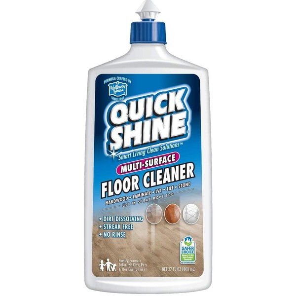 Quick Shine Multi Surface Floor Cleaner 27oz | Ready to Use, Dirt Dissolving, Streak Free, No Rinse | Use on Hardwood, Laminate, Luxury Vinyl Plank LVT, Tile & Stone | Safer Choice Cleaner