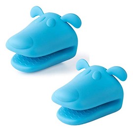 QTECLOR Mini Oven Mitts Gloves-BPA Free Silicone,Heat Resistant, Cooking Pinch Mitts Potholder for Kitchen Cooking & Baking