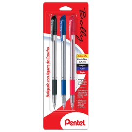 Pentel de México BK427BP3-M Bolígrafo Bolly BP, Colores Surtidos, ABC, 3 Piezas, pack of/paquete de 3