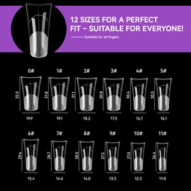Gelike ec Dual Nail Forms Set: Duckbill Dual Nail Forms Nail Gel Shapes Nail Form Set for Polygel Extension Manicure Nail Art Design Salon DIY 120 Pieces 12 Size