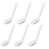 6Pcs Soup Spoon Ramen Noodle Soup Ladle White Soup Spoons