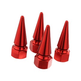 Lunsom Spike Valve Caps Tire Air Stem Rim Cap Cover Aluminum Accessories Fit Most Vehicle Truck Motorcycles Bikes (4PCS Red)