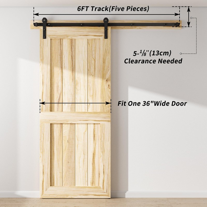 TOIMIOTOIM 12FT Sliding Barn Door Hardware Kit, Fit 72" Width