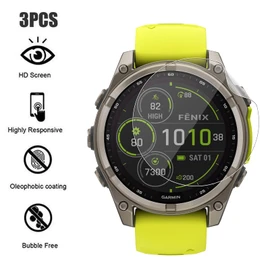 3 Pack Screen Protector for Garmin Fenix 8 47mm Solar, GEJEFA Flexible TPU Full Coverage 3D Curved Screen Film for Garmin Fenix 8 47mm Solar