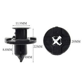 MOTOALL Nylon Fender Trim Panel Bumper Shield Retainer Fastener Rivet Push-Type Clips 8mm Hole for Nissan Infiniti 01553-09321 Auto Body - 30pcs