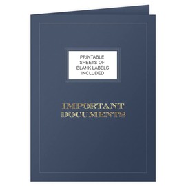 The Gallery Collection, 50 Count, Blue, Important Documents Pocket Folders, Golf Foil with Customizable Labels, for Professional Use (9 x 12)