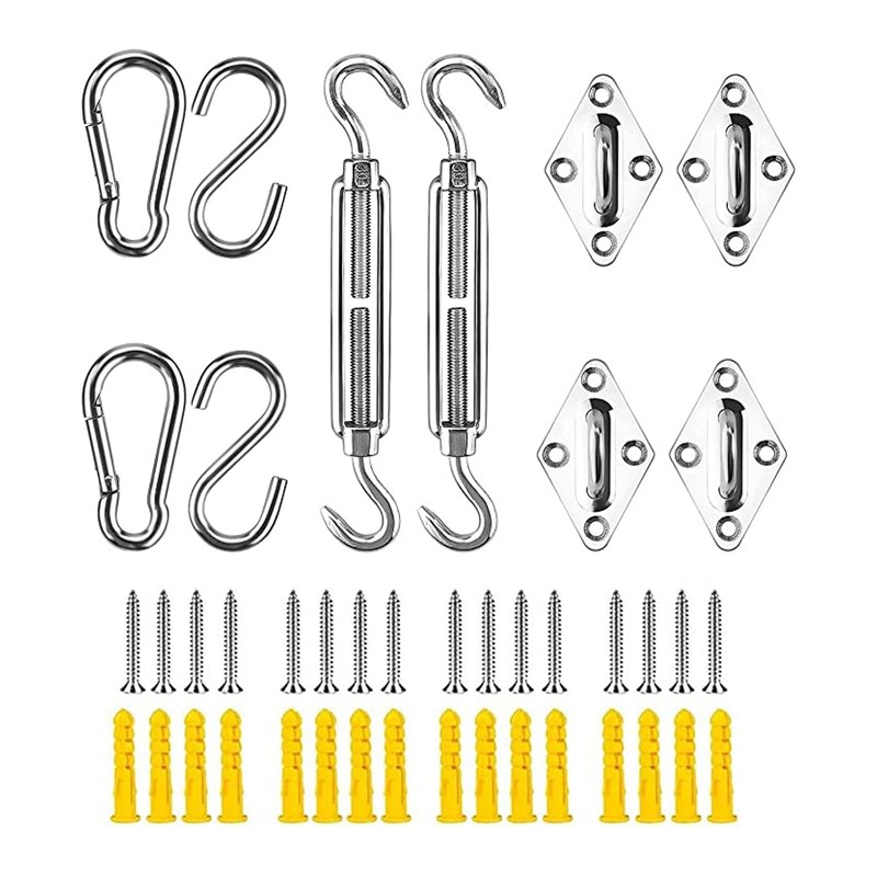 Shade Sail Hardware Kit 304 Stainless Steel S Hook M6