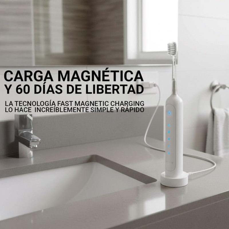 OSOJI T200 Cepillo de Dientes Eléctrico Sónico, Oscilación 60°, 66000
