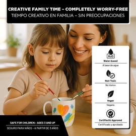 LM-Kreativ Ceramic and Porcelain Paint Set 4 x 1.52 fl oz - Pastel Magic – Dishwasher Safe – Perfect for Mug, Tile & Creative DIY Projects