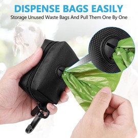Dog Poop Bag Waste Bag Dispenser Dog Poop Bag Dispenser for Leash Accessory Dog Poop Bag Holders Fits Dog Leash with Hand Free Holder & Bag, No1680pjdz (Black&Purple&Pink, Black&Purple&Pink)