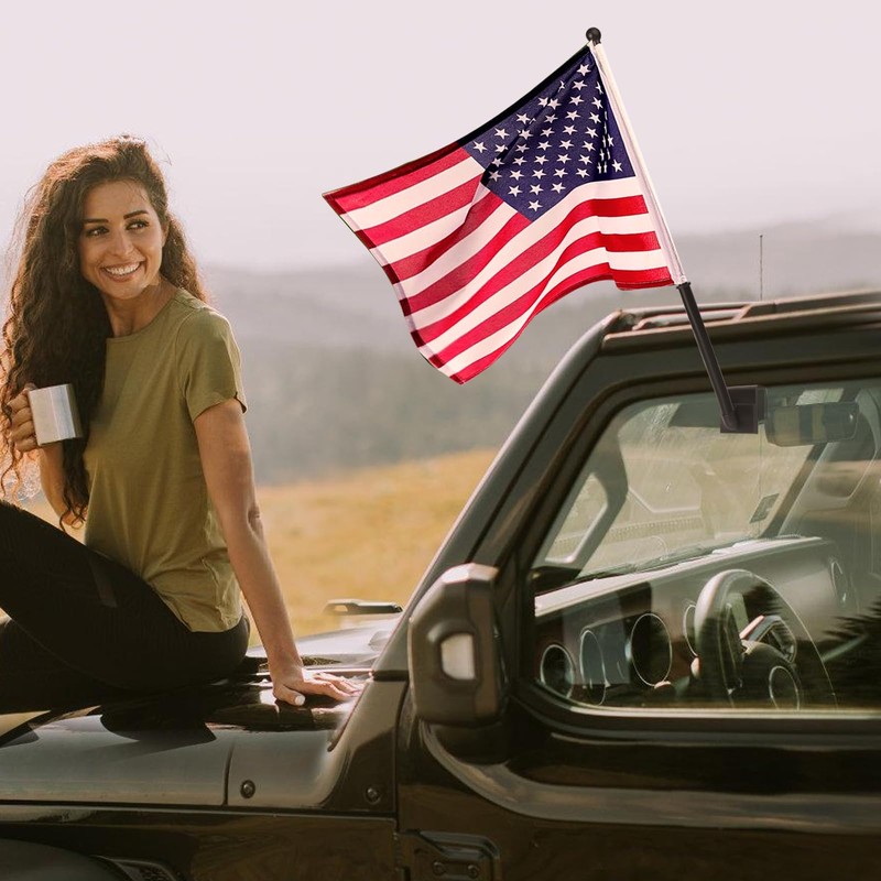 2Pack American USA Car Flags, 12" x 17" Double Sided