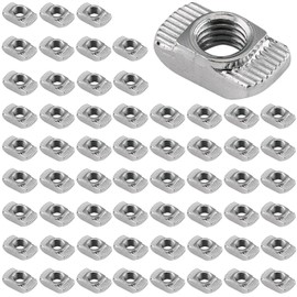 Bikasun Pack of 60 Hammer Head Nuts, M8 Thread 4040 Profile T-Slot Nuts, Carbon Steel, T-Slot Nuts, T Nut Nuts, Hammer Nut for Aluminium Profile Extrusion Slot, EU40-M8