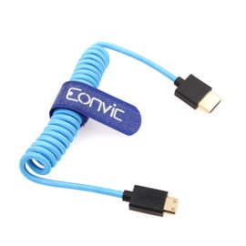 Eonvic High Speed 8K@60Hz 4K@120Hz Mini HDMI to Full HDMI 2.1 Braided Cable for Sony F55 A7S3 A74 Nikon Z6 BMPCC4k - Atomos Ninja onitor (blue mini HDMI-HDMI)