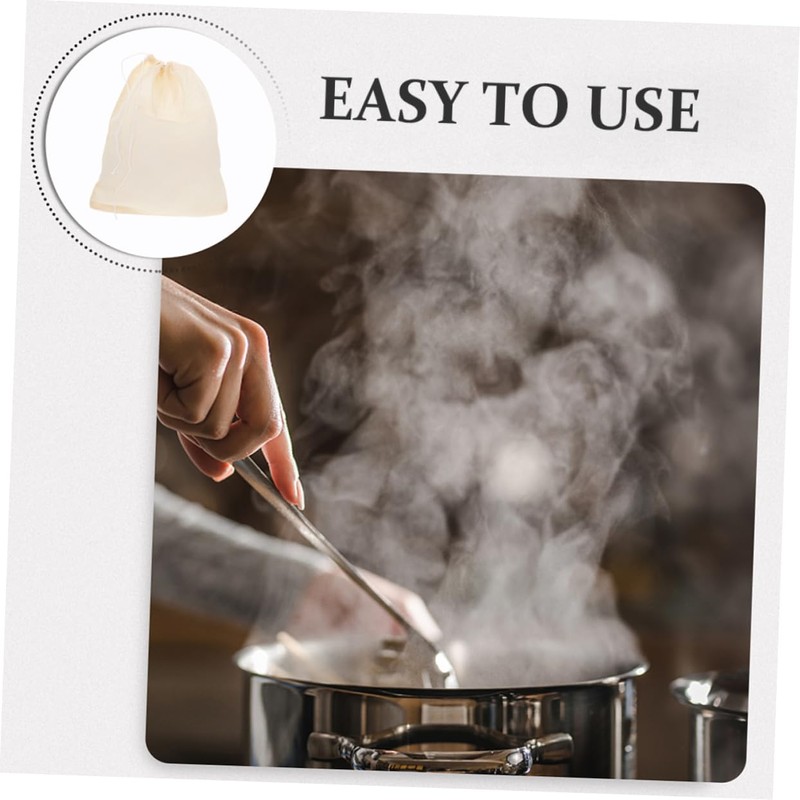 ULTECHNOVO 20pcs Reusable Drawstring Soup Bags Fine Mesh Cooking Strainer