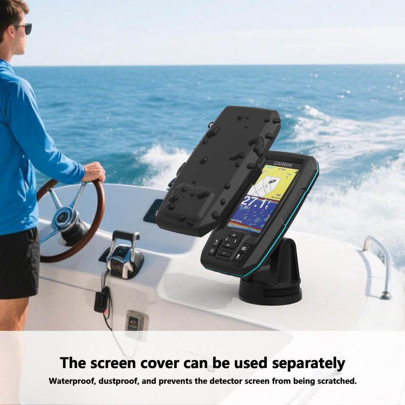 VOMENC Fish Finder Waterproof Cover, Marine Navigation Protection with Sunvisor,