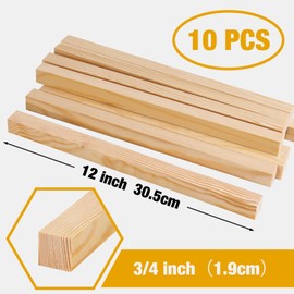 Lugailly 1/2" x 12" Square Wood Dowels Wooden Dowel Rods for Crafting, 15 PCS Square Wood Sticks for Crafts, Unfinished Pine Hardwood Sticks for Woodworking Models Making Dollhouses Miniatures