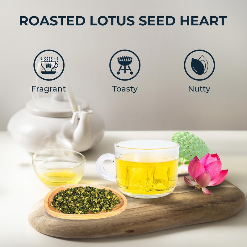 Dried Lotus Plumule, 2.82 Oz, Re-steep Herbal Tea, Refreshing &