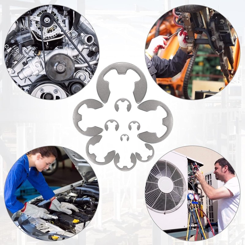 Westspark Stainless Steel Circlips, 120pcs External Circlip kit E Clips