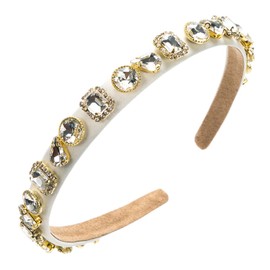 scicent Headbands for Women's Hair Vintage Hairband Fashion Head Band Non-Slip Baroque Hair Band Wide Embellished Rhinestone Diamond Hair Hoops Bridal Hair Accessories for Girls - 27012