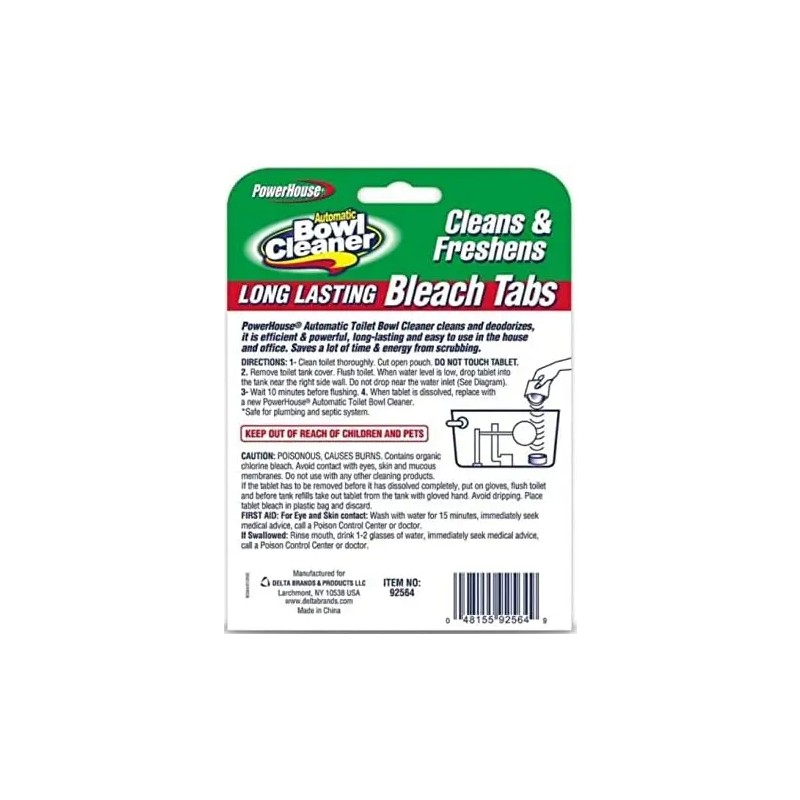 PowerHouse Automatic Bowl Cleaner Bleach Tabs 2ct Each Pack -
