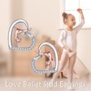 YONFQE Gymnastics Earrings Sterling Silver Sports Stud Earrings Heart Shaped