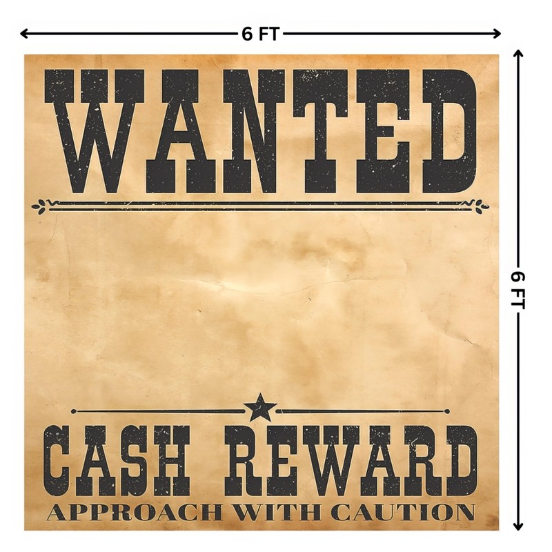 Fun Express Wanted Backdrop Banner - Party Decor - 2