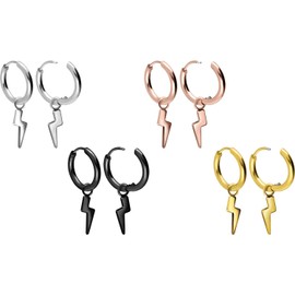 FILANGO 1 Paar Chirurgenstahl Ohrclicker Creolen | BLITZ | Farb & Größenauswahl