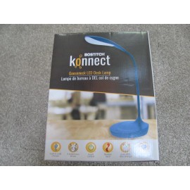 Bostitch New Bostitch Konnect Gooseneck LED Desk Lamp with Built-In USB Charger Blue