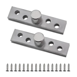 Guifeng 2PCS Stainless Steel Swivel Hinge 75x17mm 360 Degree Stainless Steel Hidden Hinge Door Pivot Hinge Upper and Lower Shaft with Screws for Hidden Door Living Room Door Cabinet Bookcase