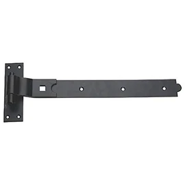 Merriway BH07125 Gate Hinge Heavy Duty Hook & Band Cranked Necked, Black, 350 x 45 x 4mm