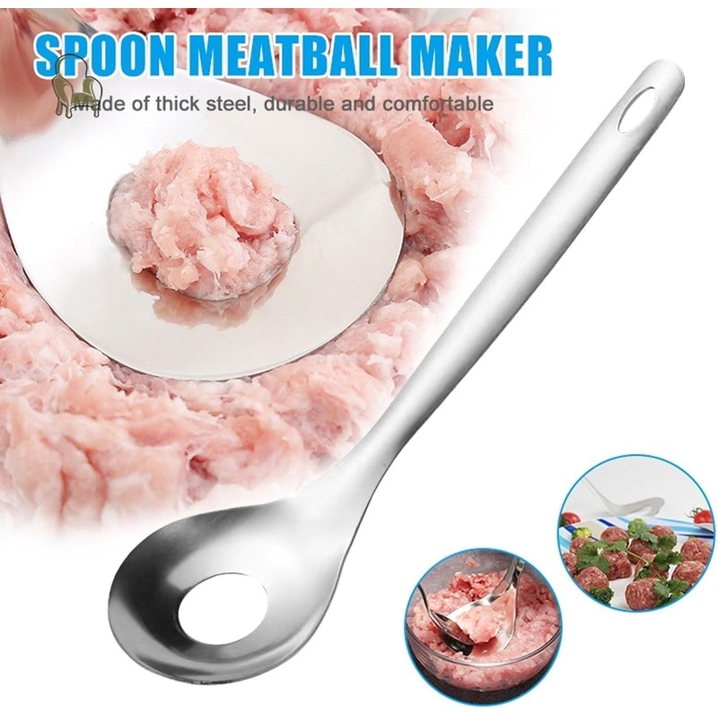 2Pcs Cactus Peeler Spoon, Stainless Steel Rice Meat Dumplings Spoon