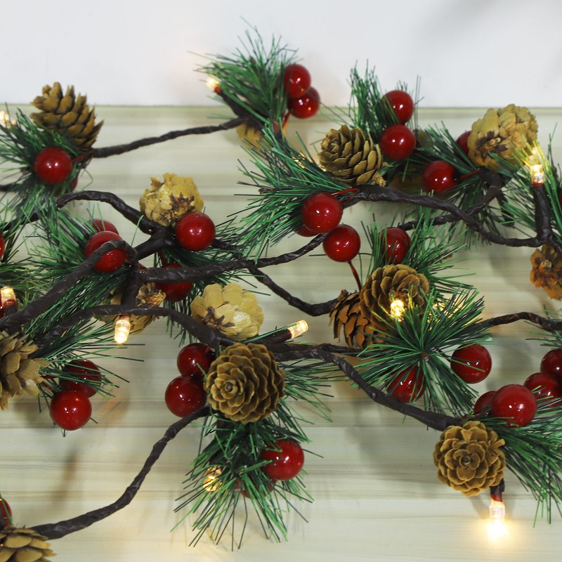 2m 20LED Christmas Pine Cones String Lights for Xmas Wreath