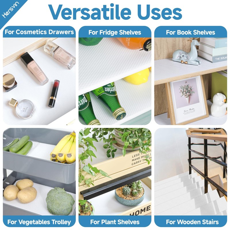 Hersvin Shelf Liners 10 in x 20 ft Self-Adhesive EVA