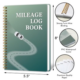 Mileage Log Book - Vehicle Mileage Log Track Odometer for Business Driving or Rideshare Driving Car Tracker for Taxes Vehicle Expense(Green)