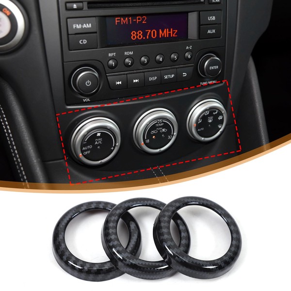 Daeiclru Center Control Knob Trim Cover Compatible with Nissan 370Z