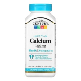 21st Century Calcium Plus D3 Suplemento Calcio Vitamina D3 90 Cápsulas                                                                                