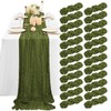 24Pack Olive Green Cheesecloth Table Runner 10FT, Gauze Table Runner